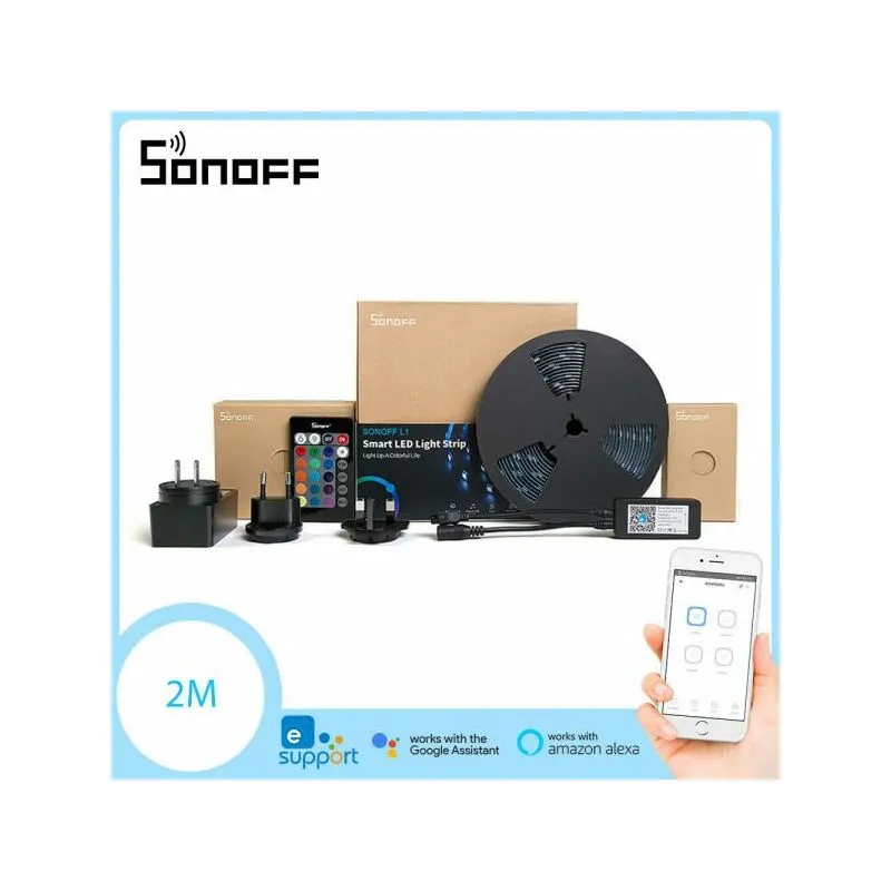 Sonoff - L1 Striscia Strip led 2MT smart wifi remoto rgb alexa google IP65