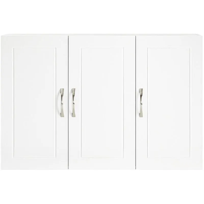 Sobuy - Armadietto pensile da bagno Mobile da parete per il cucina 3 ante 90x30x60cm Bianco FRG231-L-W