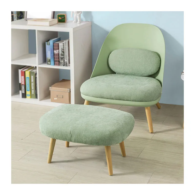 Poltrona Relax Imbottita con poggiapiedi Poltrona e Pouf Verde, scandinave Verde FST63-GR - Sobuy