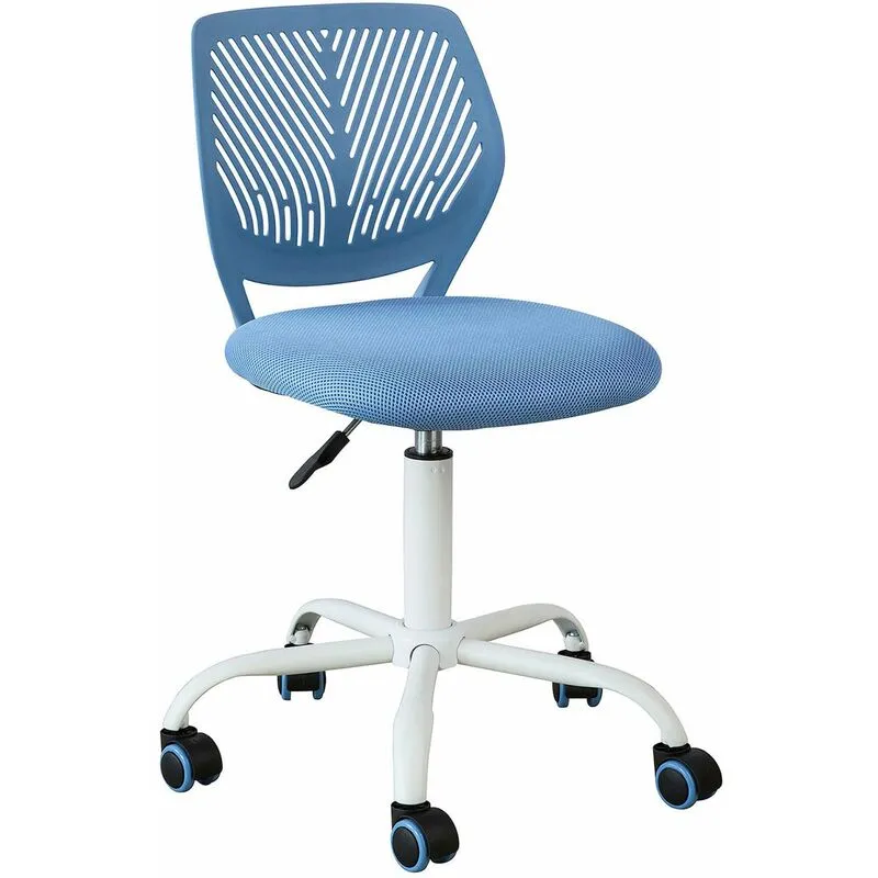 Sobuy - Sedia girevoli per scrivania Sedia cameretta Altezza 46-58cm Blu FST64-BL