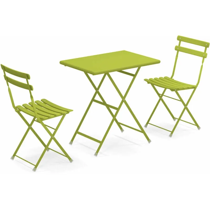  - Arc En Ciel Set 1 tavolo 70 x 50 cm + 2 Sedie pieghevoli Colore Verde Chiaro cod. 60