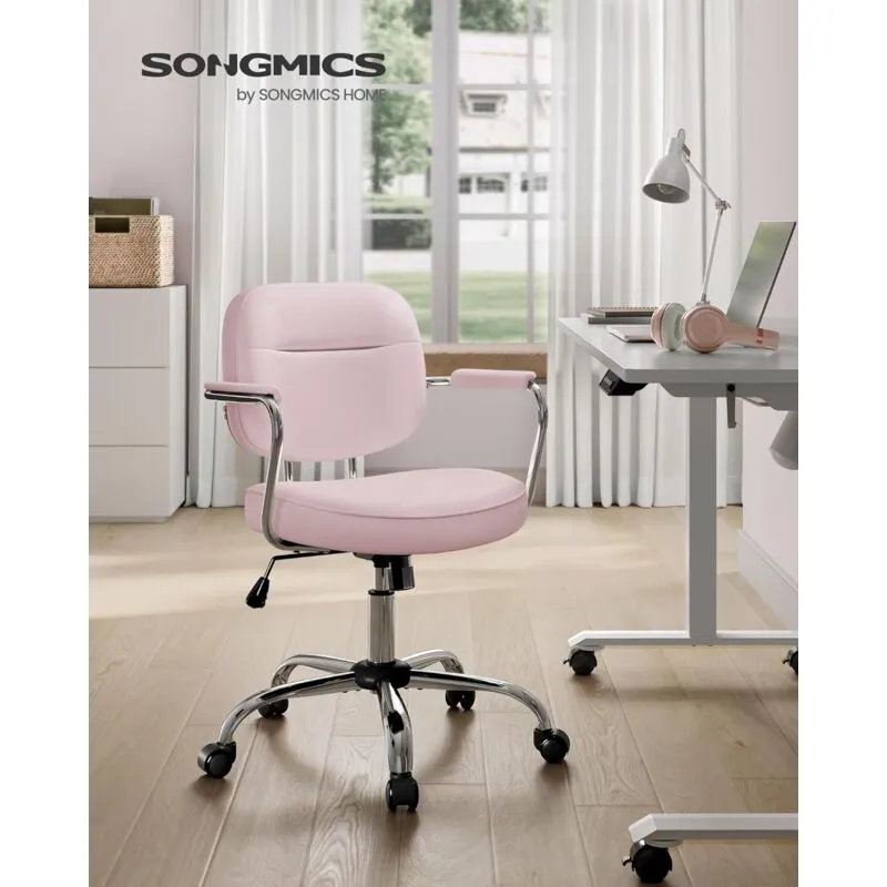 Songmics - Sedia da Scrivania, Sedia Girevole, Sedia da Ufficio, Design Ergonomico, Struttura Individuale dei Braccioli, Funzione di Inclinazione,