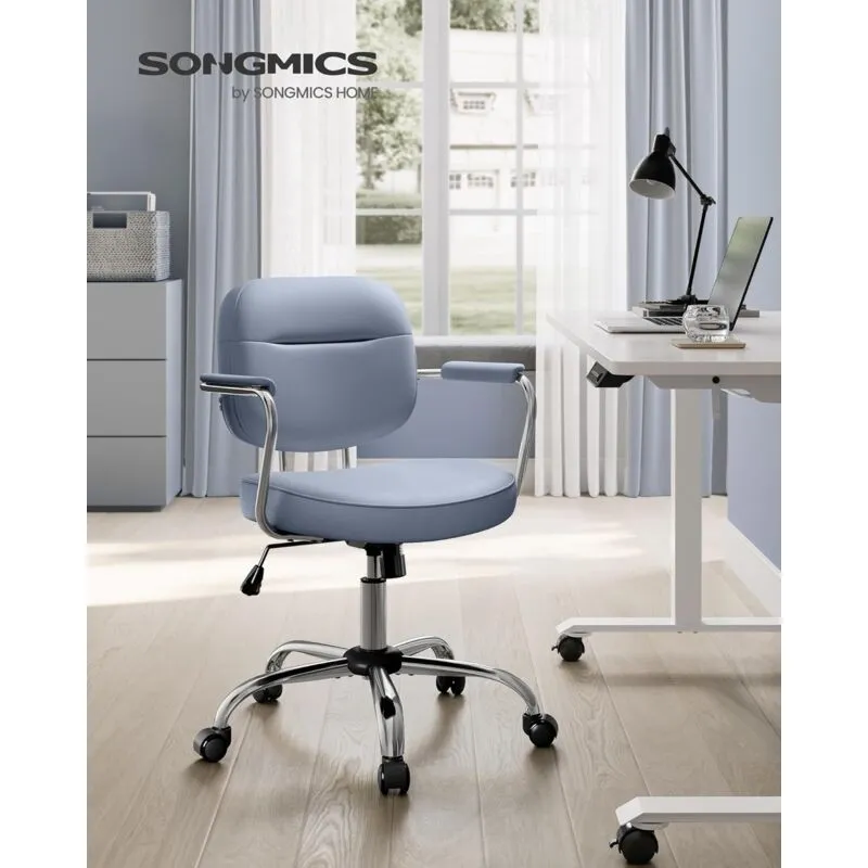 Songmics - Sedia da Scrivania, Sedia Girevole, Sedia da Ufficio, Design Ergonomico, Struttura Individuale dei Braccioli, Funzione di Inclinazione,