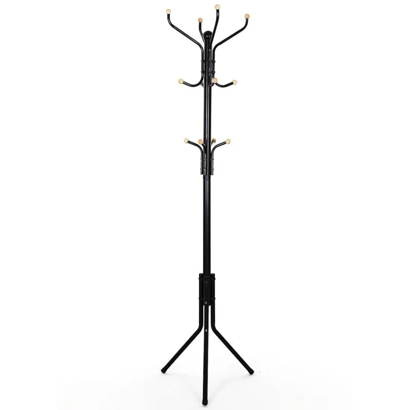 Songmics - Stand Appendiabiti Attaccapanni Ometto da Pavimento 44 x 182cm Nero - Nero