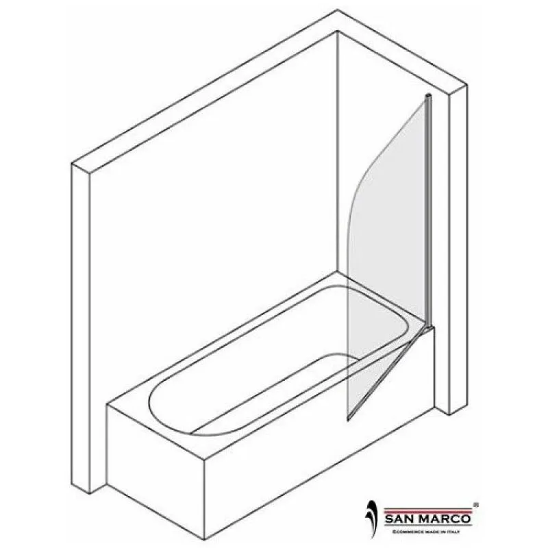 Ferbox - Sopravasca in vetro temperato e bande serigrafie a stock Argento 65 cm