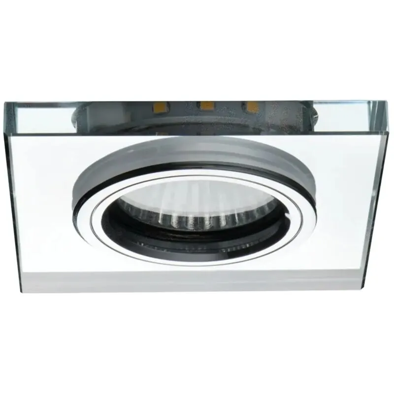 Kanlux - porta faretto incasso vetro decoro led bianco caldo quadrato GU10 argento fisso