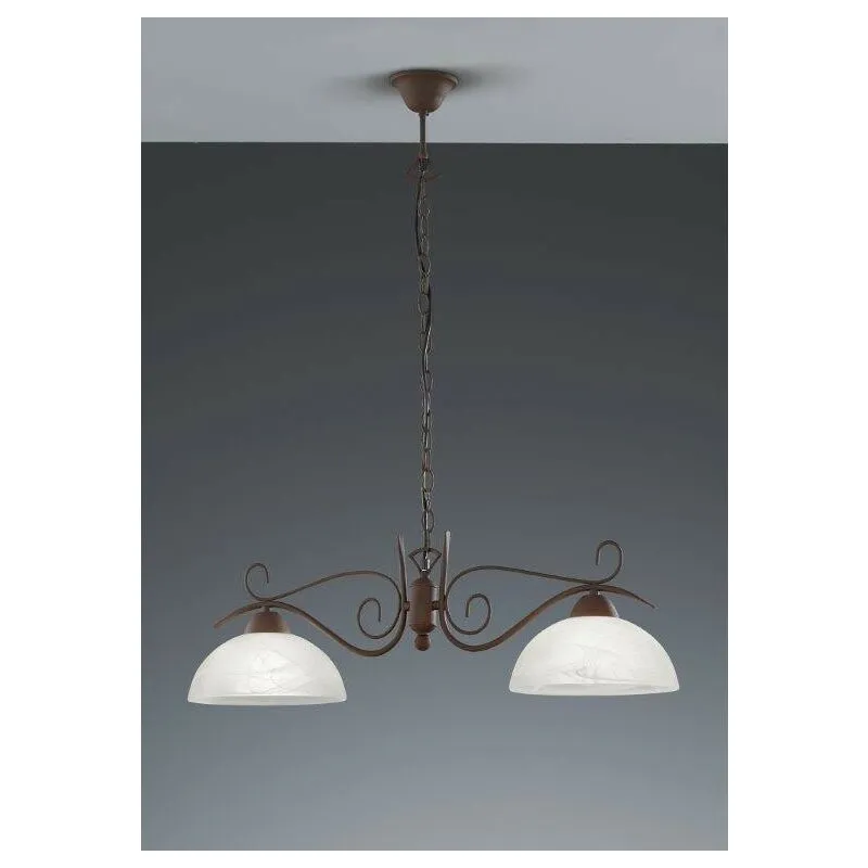 Trio R3432-24 Country Sospensione, 2 Luci, Stile Antico, 78 cm, metallo, marrone