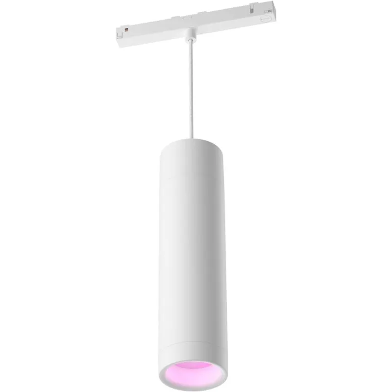 White and Color Ambiance, Perifo, Lampada a Sospensione Cilindrica Smart, 5.2 w, Bianco - 