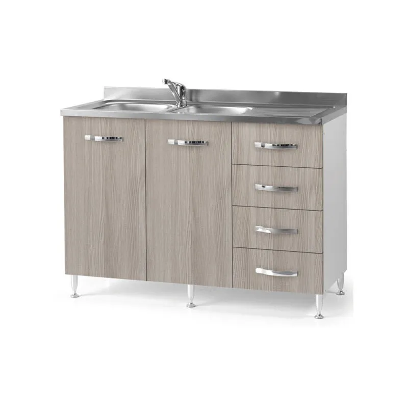 Pidema - Sottolavello cucina montato con ante olmo 120 cm. Mobili