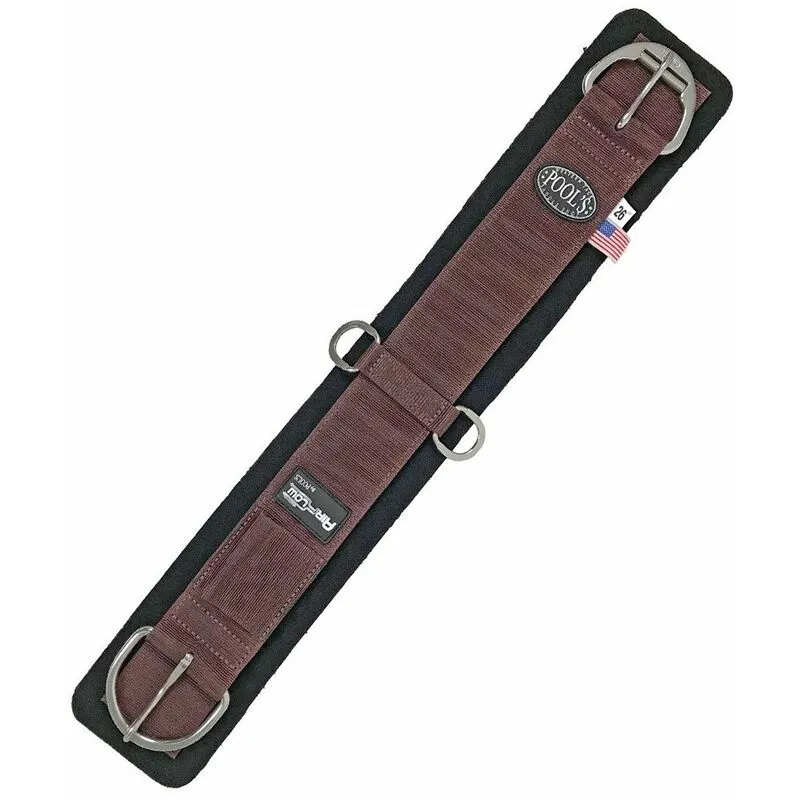 Sottopancia western Pool's tessuto a strappo in neoprene con aerazione AirFlow e fibbie inox con roller: 26' = 66 cm, Nero