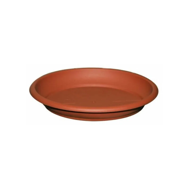Deroma - Sottovaso in plastica tondo per vaso Tivoli colore terracotta - Ø52 per vaso Ø60