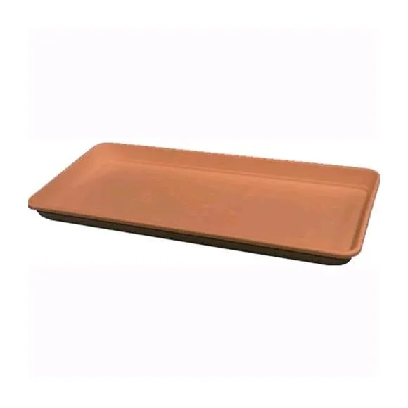 Sottovaso rettangolare Resina color terracotta 90x36x6H cm per vaso festonato