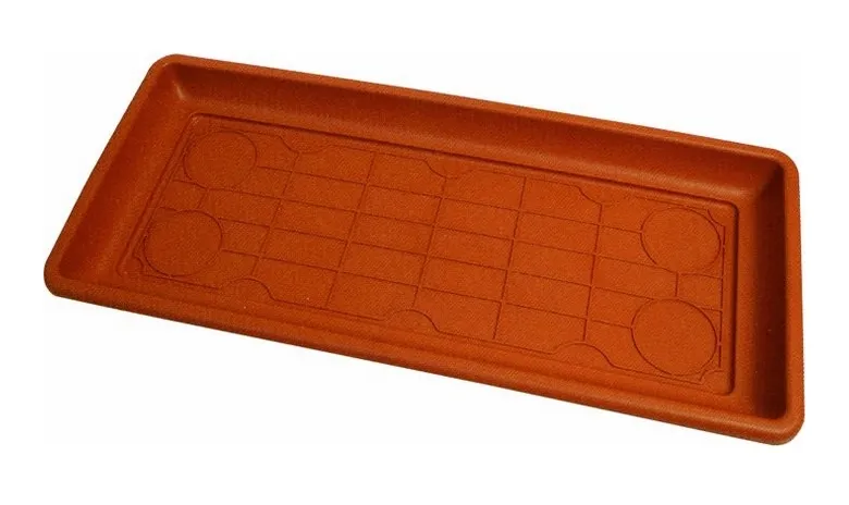 Sottovaso rettangolare MAXI in polipropilene - 92x36x5,7H cm - Colore terracotta