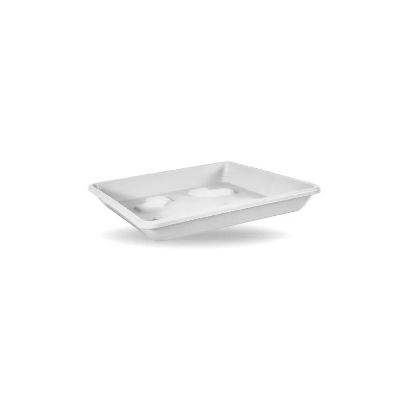 Sottovaso vaso da giardino quadrato 30 cm per vaso da 32 cm bianco - Bianco