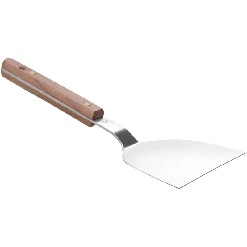 Spatola Teppanyaki per hamburger all'uovo con manico in legno 240 x 105 mm