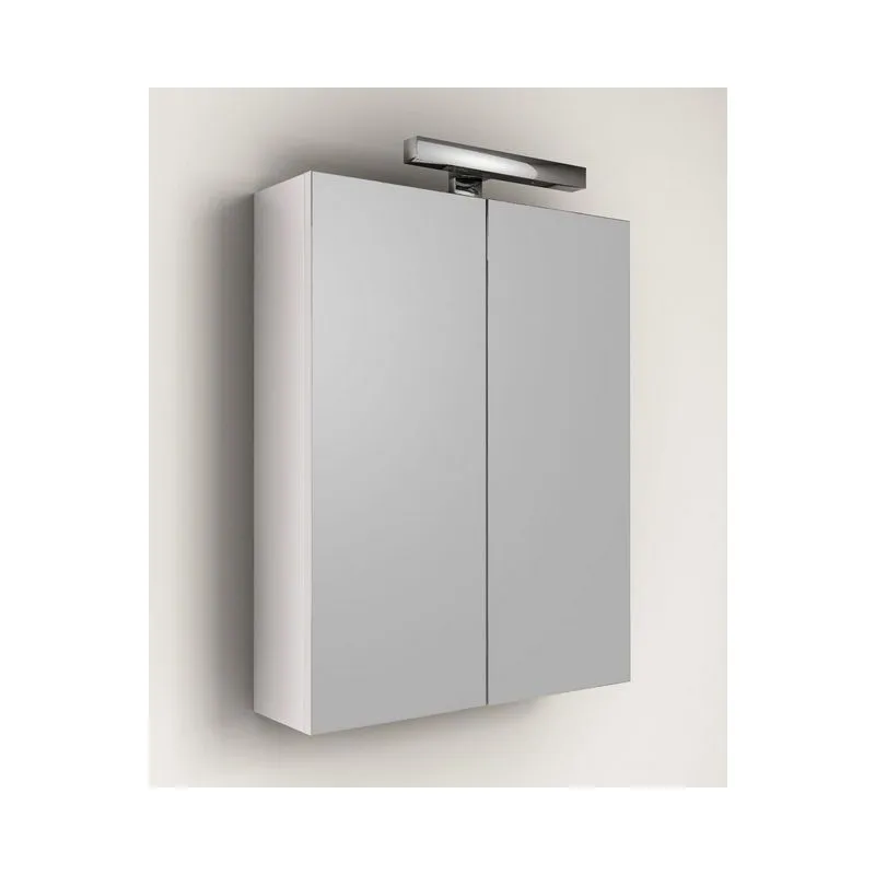 Specchiera specchio da bagno Contenitore due ante da 60x60hx18 bianco con applique - Bagno Italia