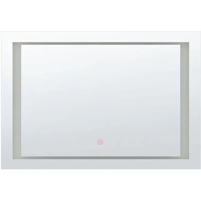 Specchio da Bagno Moderno Rettangolare con Luci led 60 x 80 cm Argento Eyre