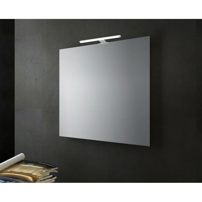 Specchio bagno filo lucido con lampada led 60x60 cm specchio con lampada