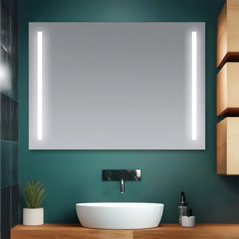 Inbagno - Specchio bagno 105x70 cm con led laterali e installazione reversibile