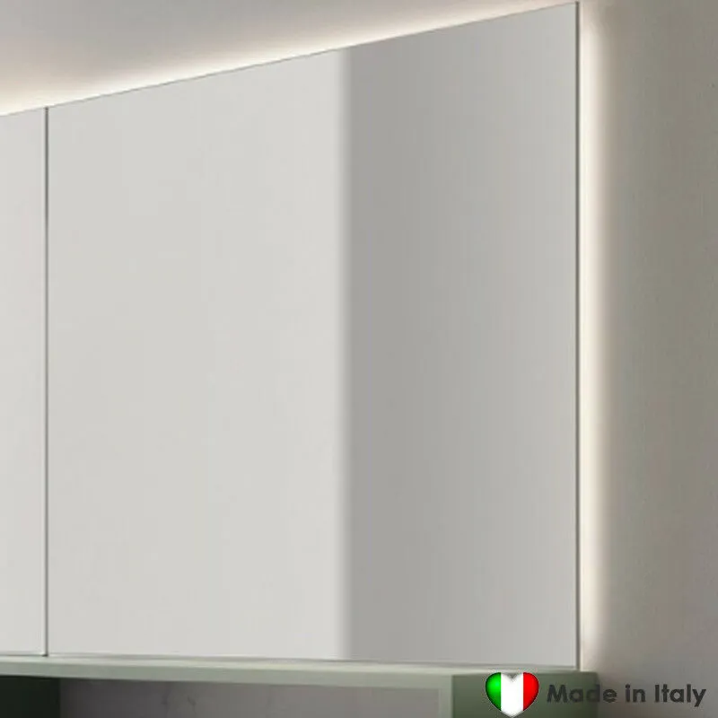 Specchio compab a Led 50 x 95 cm - Made In Italy - 13W Retroilluminato Moderno - Risparmio Energetico Classe a