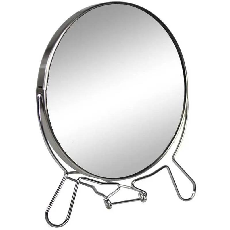 Vetrineinrete - Specchio cosmetico da Trucco con Zoom Regolabile Specchio di ingrandimento Portatile per Barba rasatura Girevole da Tavolo ø 14 cm in