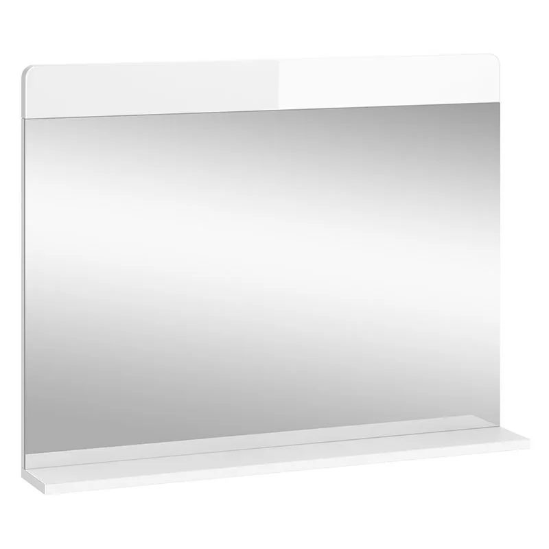 Specchio bagno Izan, Bianco lucido, 80.1 x 62 cm con ripiano 