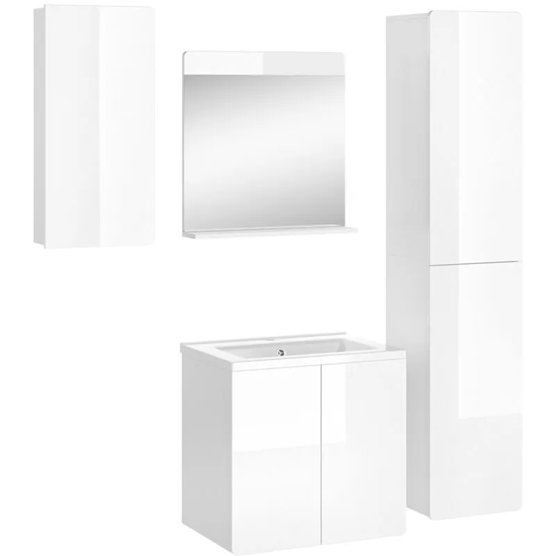 Set mobili bagno Izan, Bianco, 4 parti, 