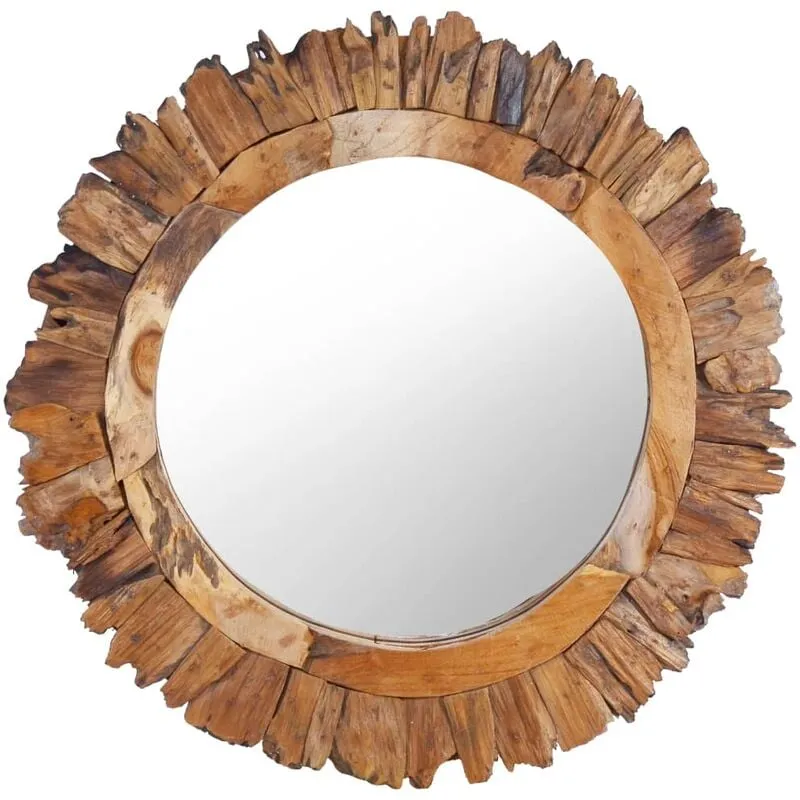Specchio da Parete in Legno di Teak Rotondo vari dimensioni dimensioni : 60 cm