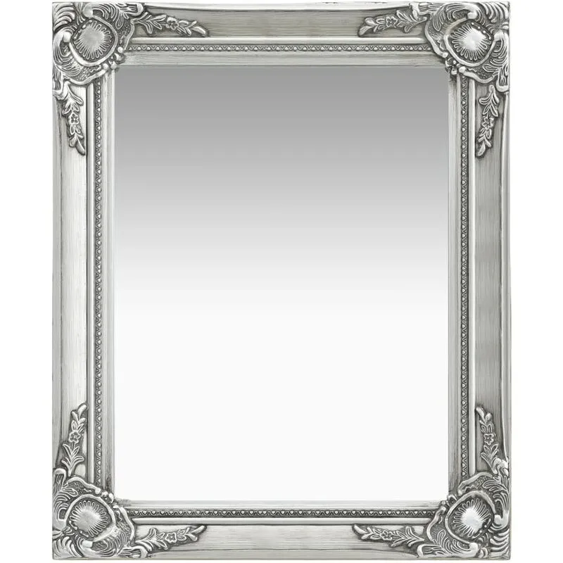 Specchio da Parete design anticato Stile Barocco cornice ornamentale 50 x 60 cm vari colori colore : argento