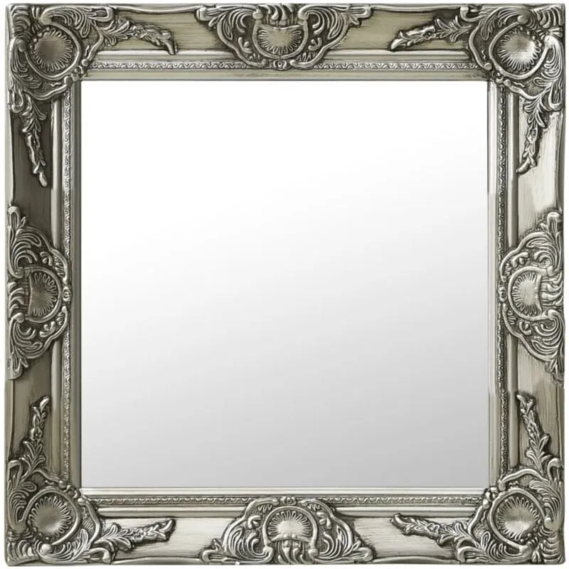 Specchio da Parete design anticato Stile Barocco cornice ornamentale 50 x 50 cm vari colori colore : argento