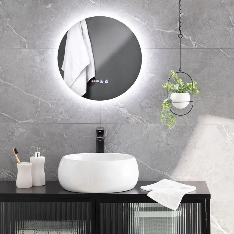 Specchio da Bagno con Luce led e Antiappannamento Ø45 cm Volpe Selezionabile (Caldo-Naturale-Freddo)