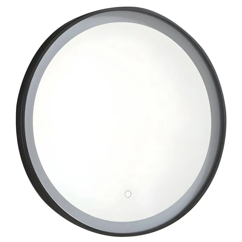 Specchio per bagno luminoso tondo a led Nero - L60 x H60 cm - numea