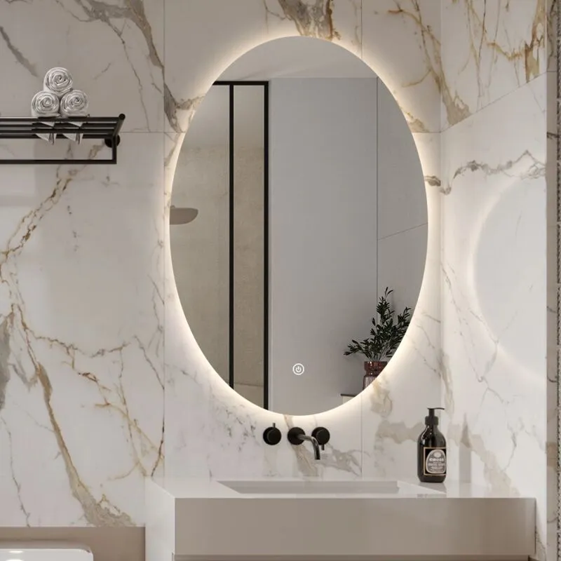 Specchio per bagno ovale 60x80cm con luci led retroilluminato Sodin l