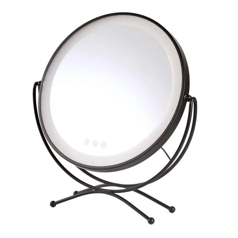 Specchio per il trucco illuminato led 4200ºK 48x43Cm Nero 40.000H [SUN-KRS-430A-B]