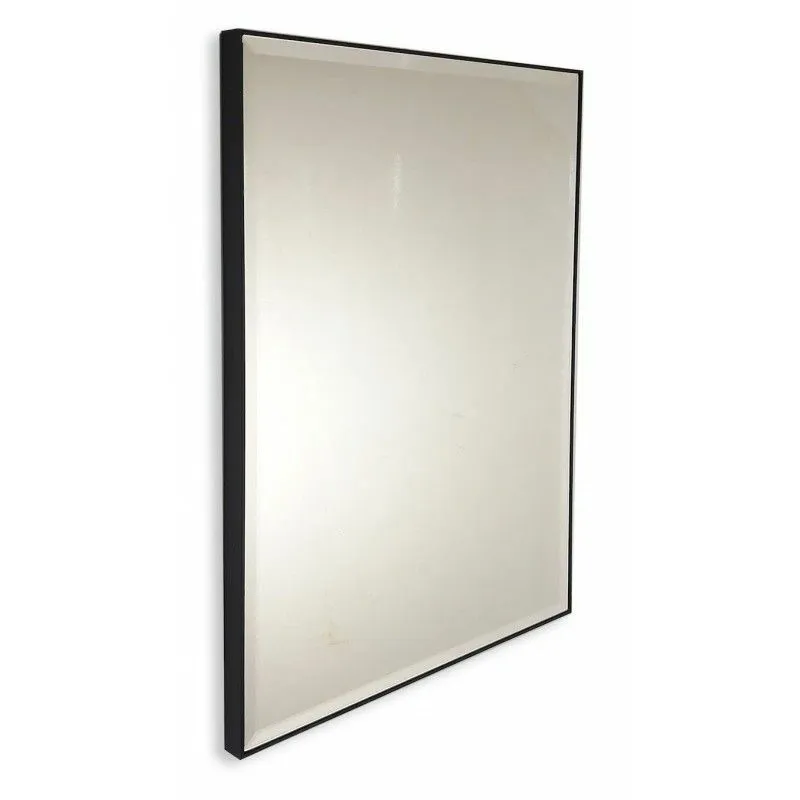 Specchio su misura con cornice nera e perimetro a bordi bisellati fino a 80 cm fino a 70 cm fino a 80 cm fino a 70 cm