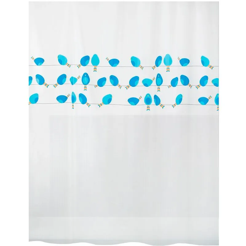 Spirella - Tenda da Doccia Peva Birdy, Blu, 180 x 200 cm