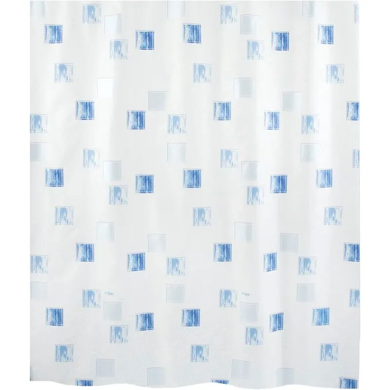 Collezione Spirella Milano, tenda da doccia tessile 180 x 200, 100% poliestere, blu