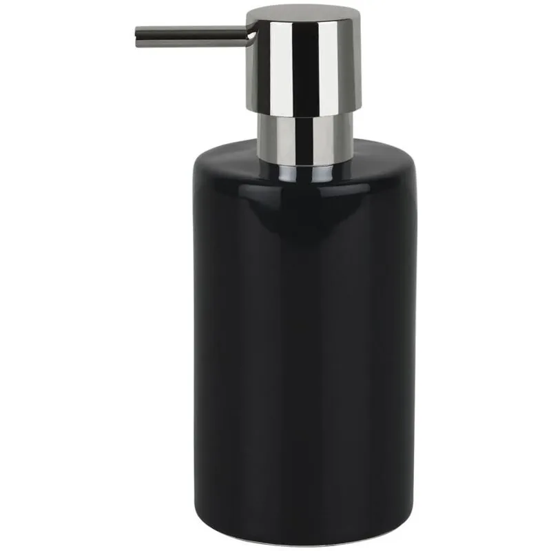 Dispenser di sapone liquido Spirella Tubo' di Gres in nero 7 x 16 cm