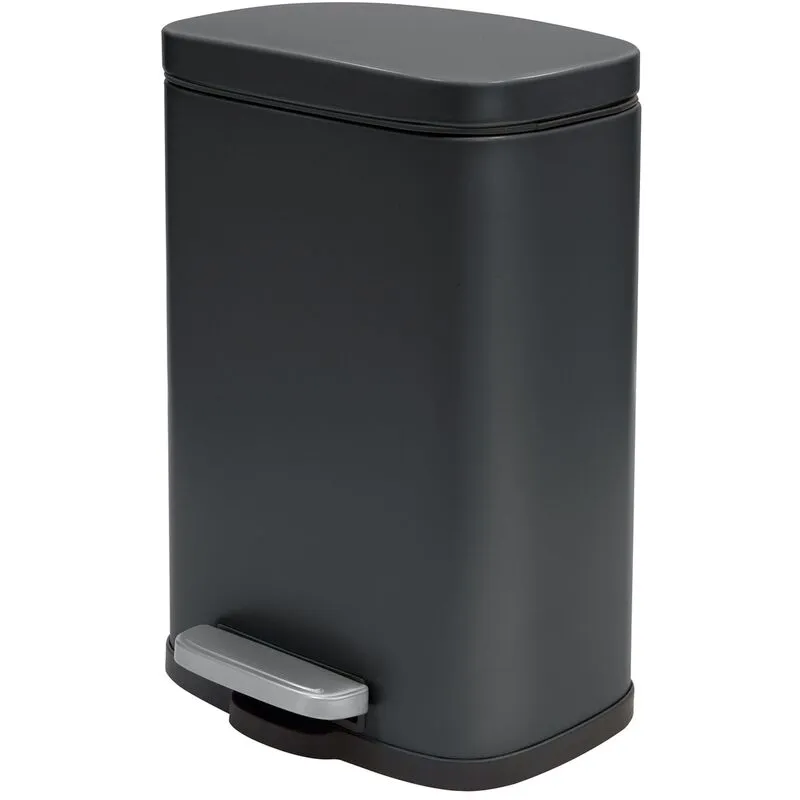 Cestino Bagno Pattumiera, Inox - Pattumiera Bagno 5L - Bidoncino Rimovibile - Cestino wc Bagno Magic Silent Softclose System - Nero