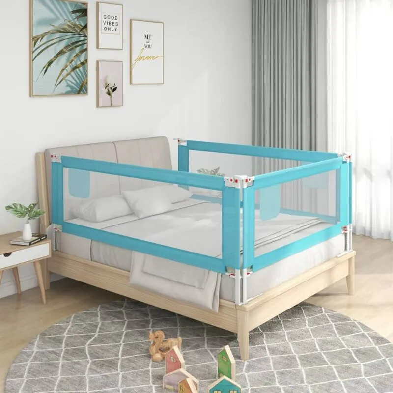 Sponda Letto di Sicurezza per Bambini - Sponde e barriere anticaduta letto Blu 120x25 cm Tessuto BV625336 Bonnevie