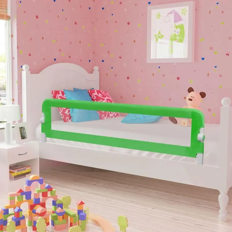 Sponde Letto di Sicurezza Bambini Verde 120x42cm Poliestere - Vidaxl