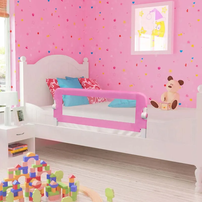 Sponde Letto di Sicurezza Bambini Rosa 120x42cm in Poliestere - Vidaxl