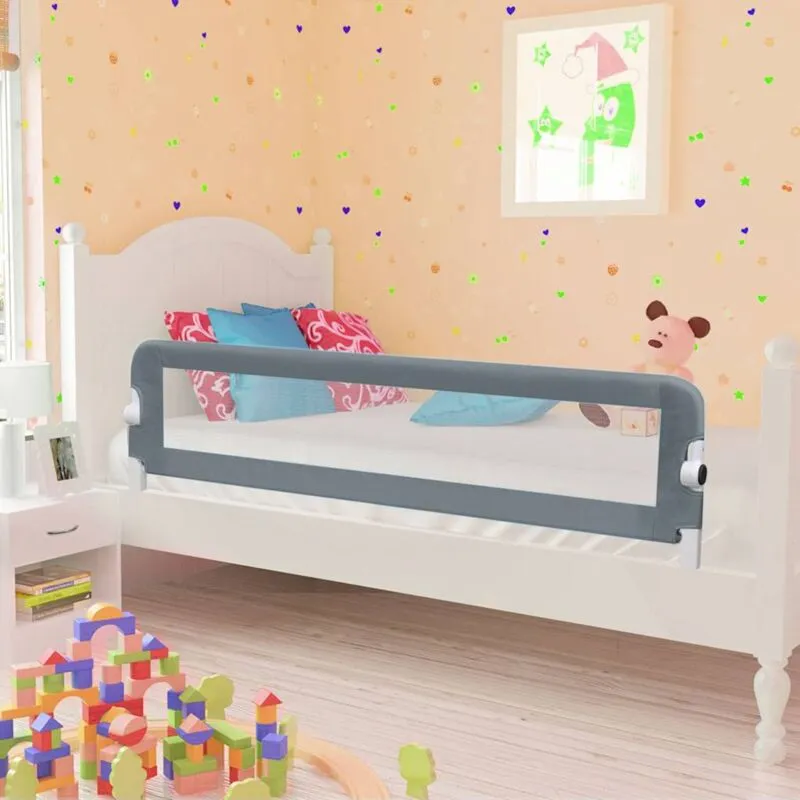 Sponde Letto di Sicurezza Bambini Grigio 120x42cm Poliestere - Vidaxl