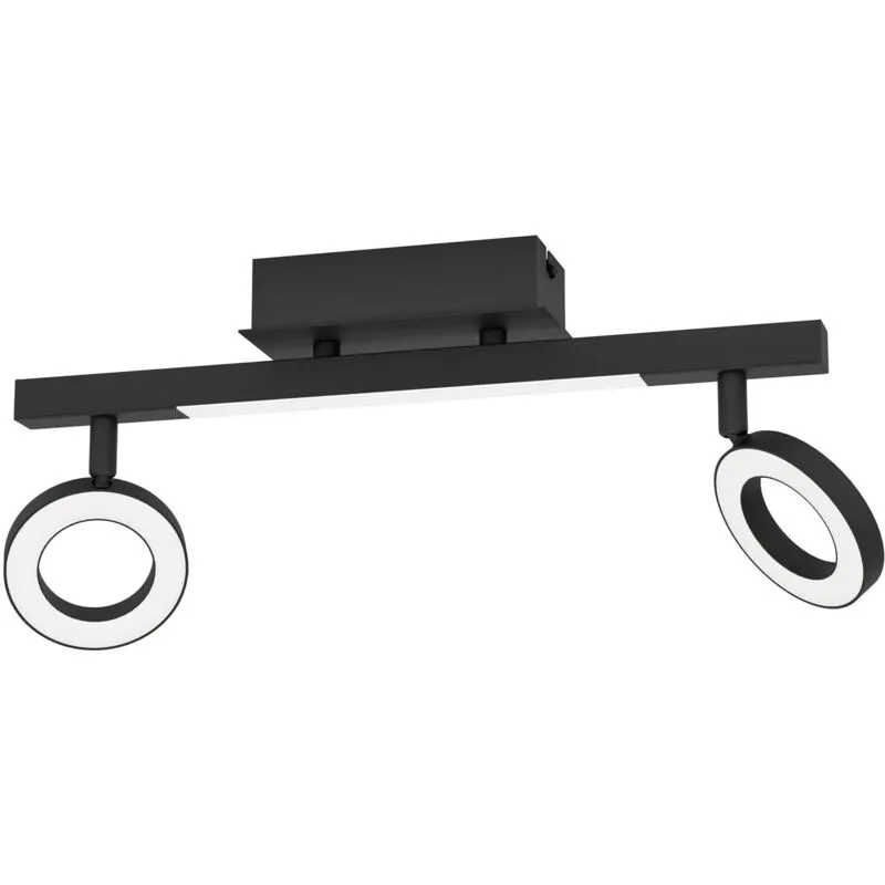 Eglo - Spot Moderno Cardillio 2 In Alluminio Nero 2 Luci Led 3,2W 3000K Ip20