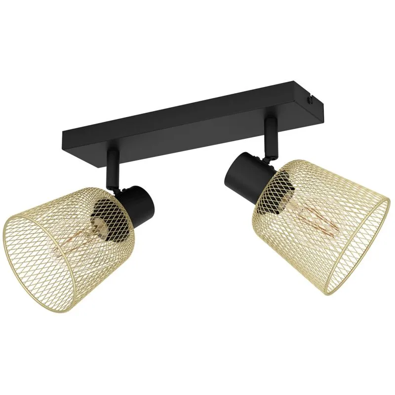 Eglo - Spot Moderno Coslada In Acciaio Nero 2 Luci E27 40W Ip20