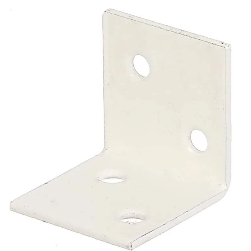 Alberts - 847517 Squadretta di giunzione angolare rivestita in plastica bianca 30 x 30 x 30 mm Set da 50