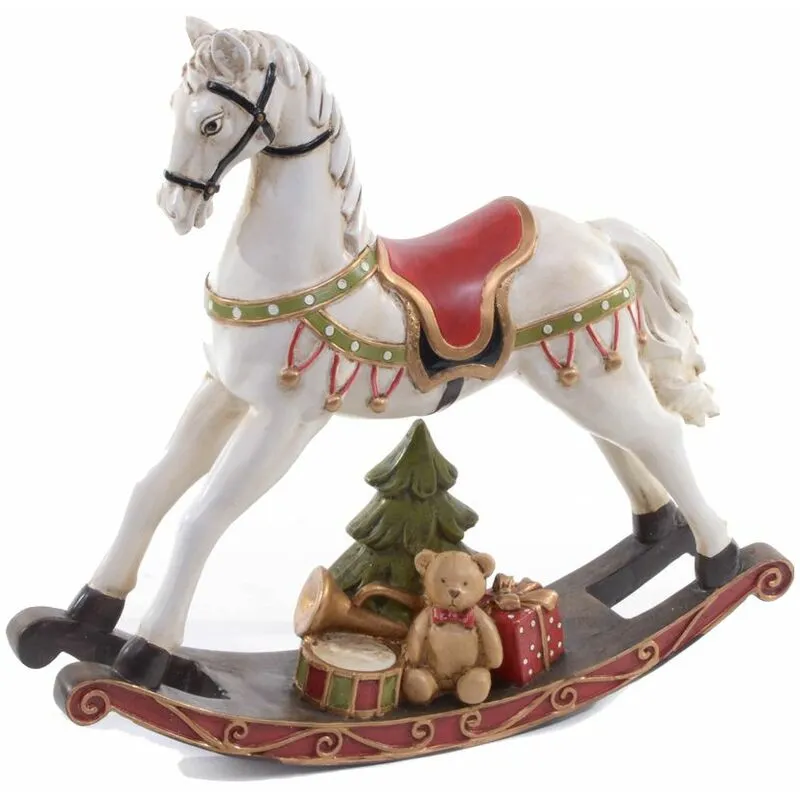 Statuina Cavallo a Dondolo 29,5 cm in Resina