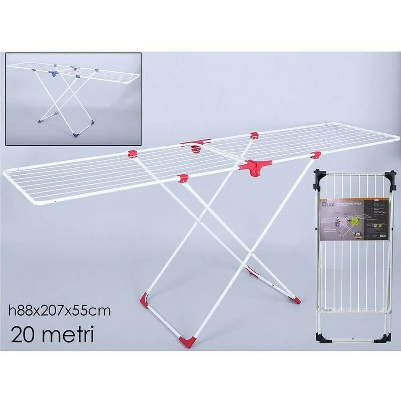 Stendibiancheria salvaspazio stendino pieghevole per bucato dual MT20 in acciaio