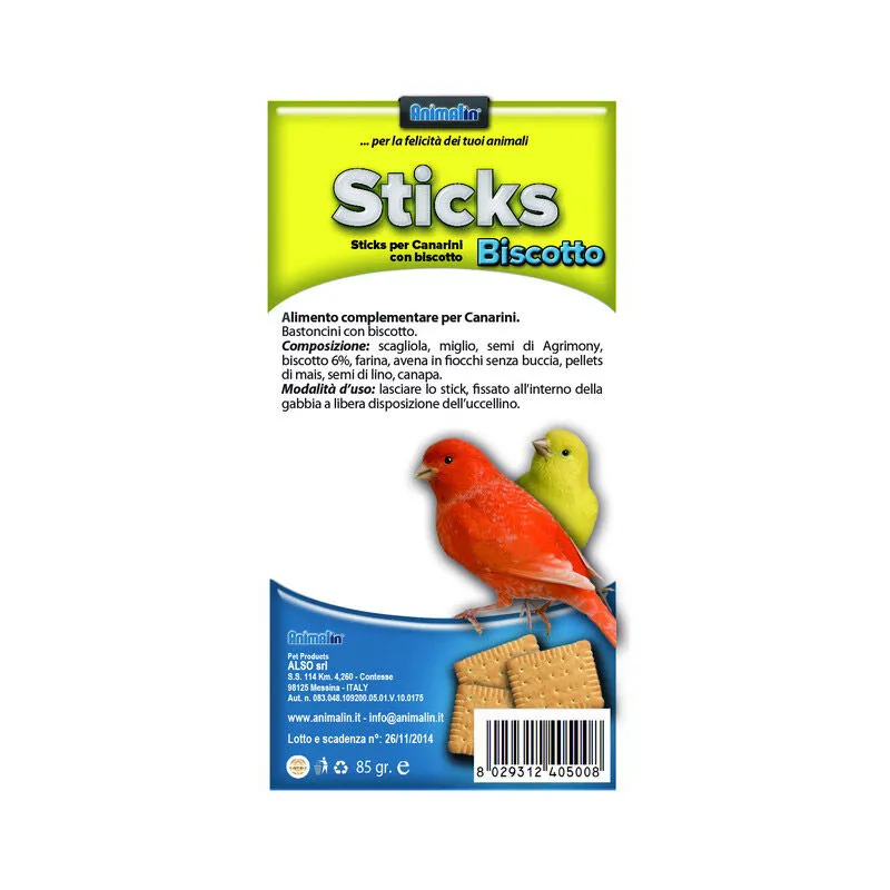 Also Sticks Canarini Biscotto 85gr