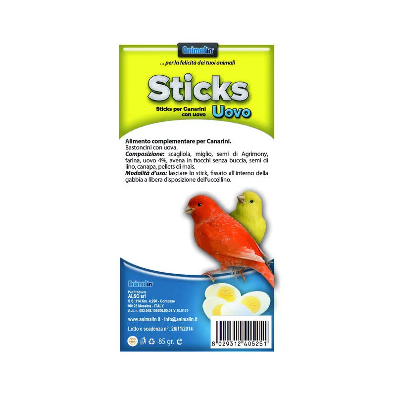 Also Sticks Canarini Uovo 85gr